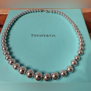Tiffany&Co. HardWear Graduated Ball Bead Sterling Silver Necklace 16.25”